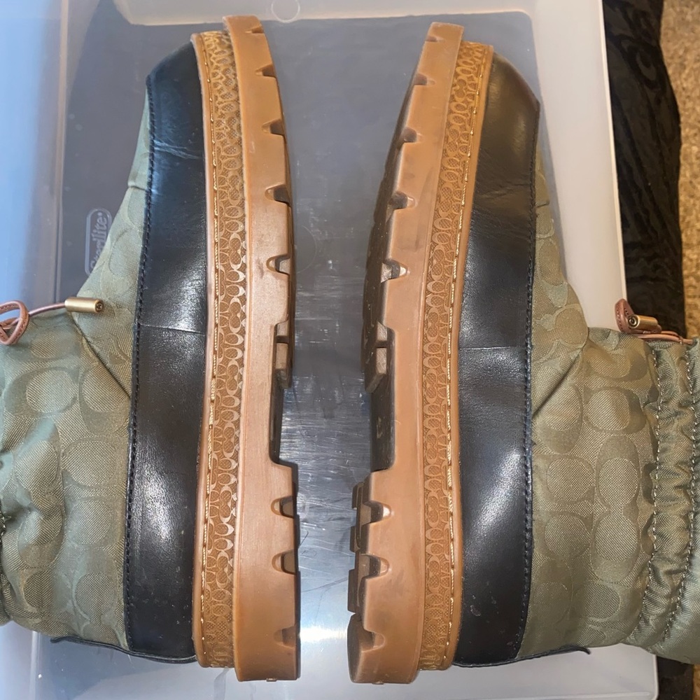 Coach Army Green Snow Boots - Picture 7 of 8